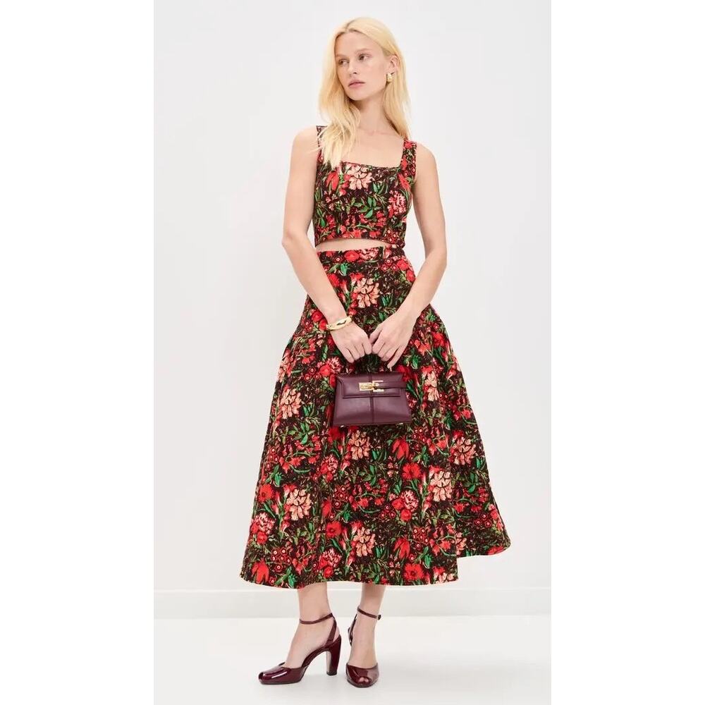 Hunter Bell Carissa Bustier Floral Velvet Corset Top